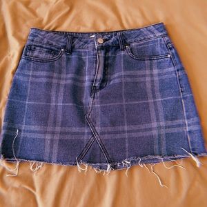 pattern jean skirt